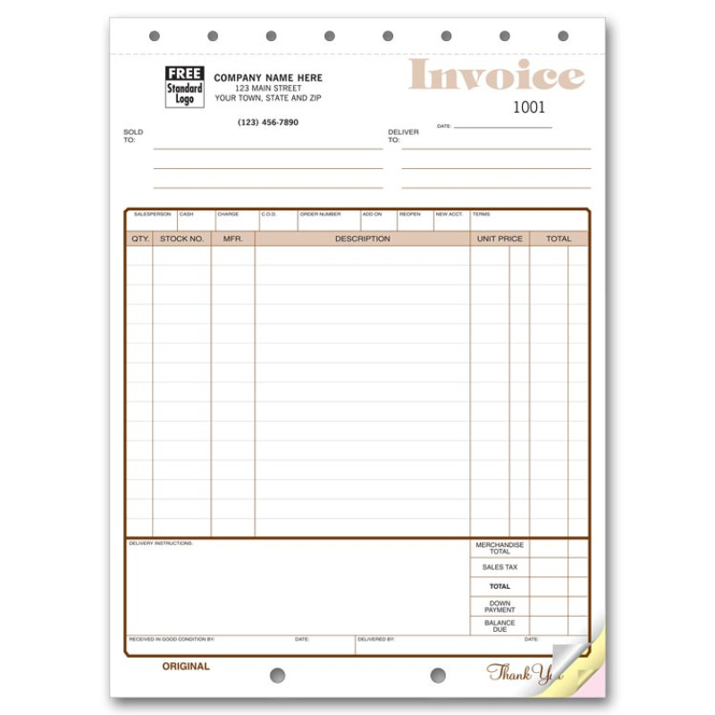 Sample <strong>Invoice Template</strong> With GST and PST Taxes Furniture invoice template