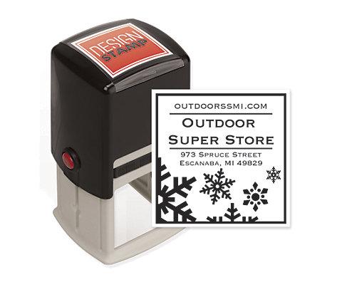 Country Snowflakes Design Stamp - Self-Inking