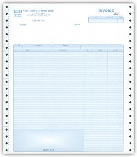 General Continuous Invoice, 3-Part