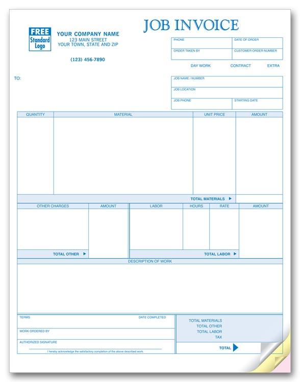 Laser Job Invoice