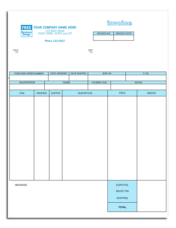 Laser Inventory Invoice