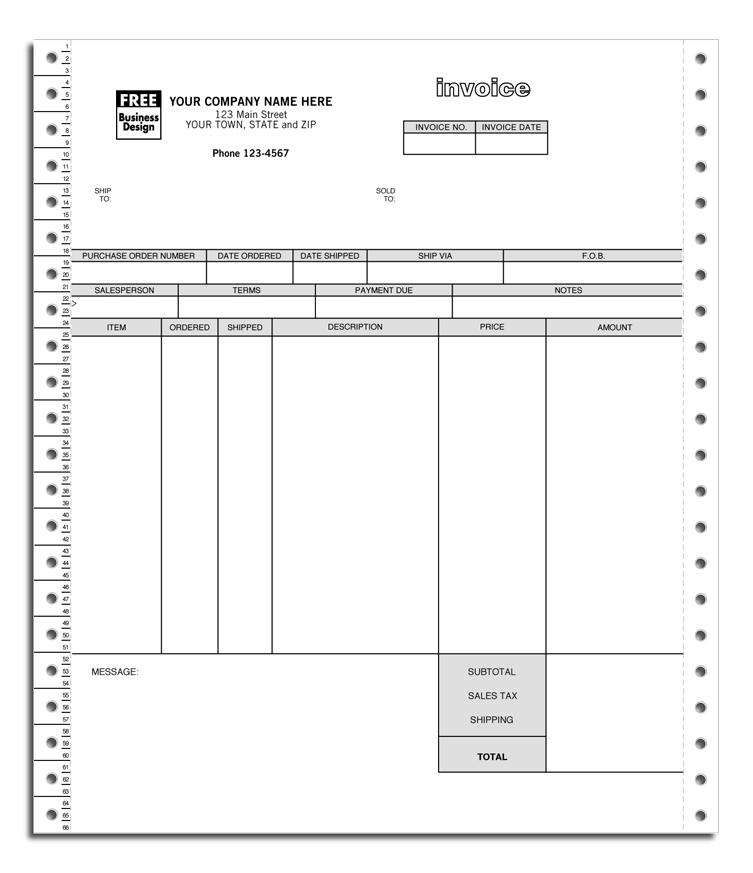 Continuous Invoice with Shipping Label