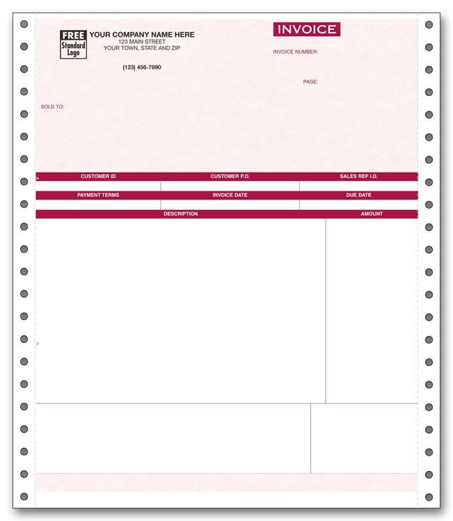 Continuous Service Invoice for Peachtree - Parchment