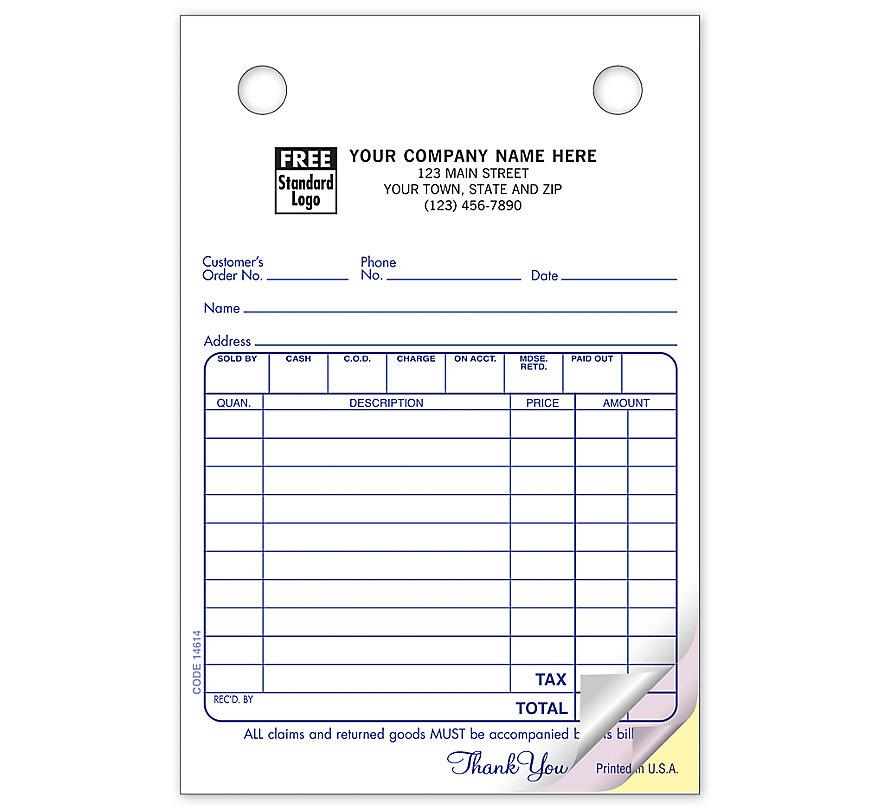 4 X 6 Cash Or Charge Register Form