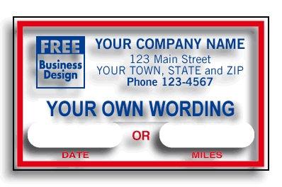 Windshield Custom Imprinted Labels