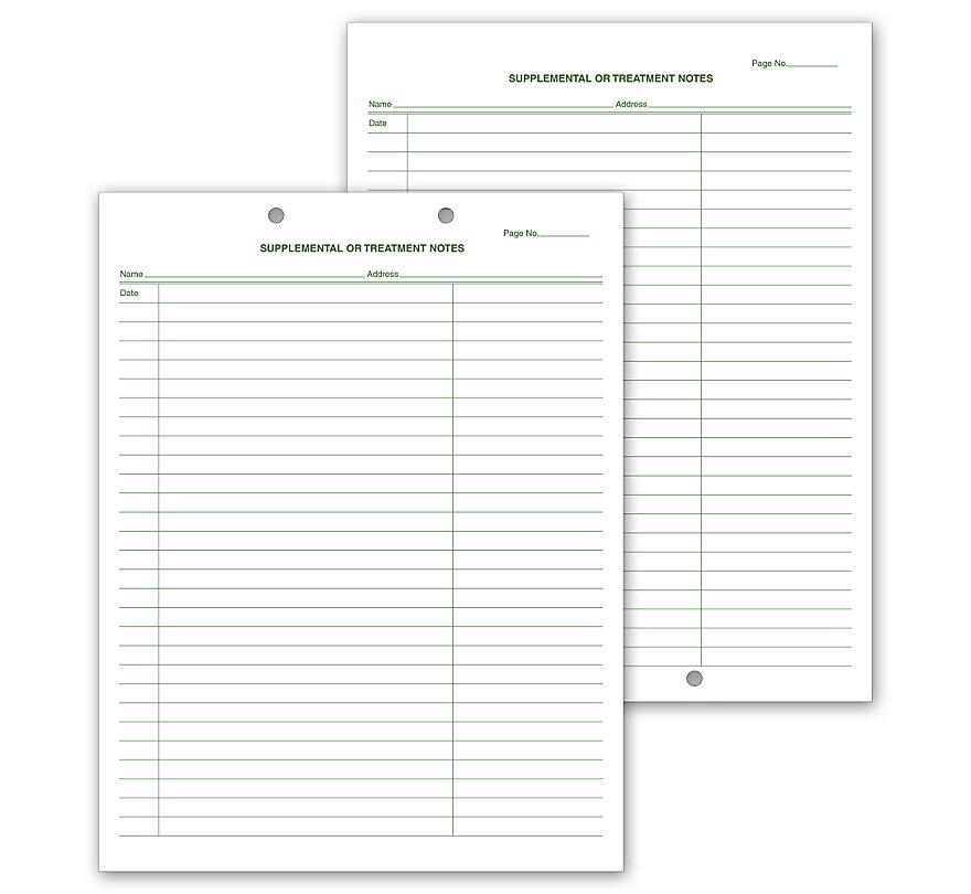 Supplemental & Treatment Notes Two Hole Punch