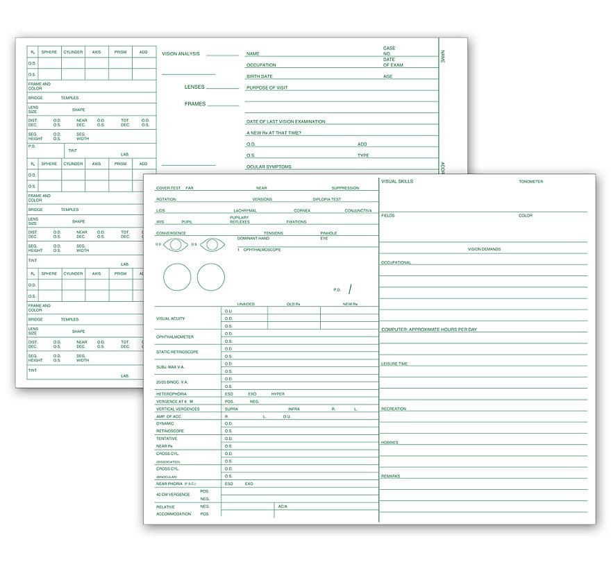 Optometry Vision Exam Analysis Records 2 Side