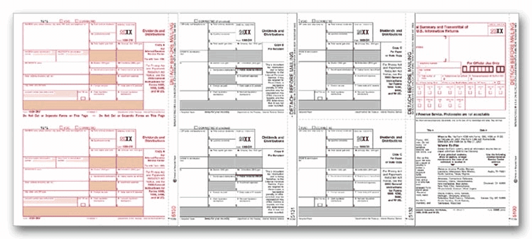 Laser 1099 DIV Income Set, 4 part