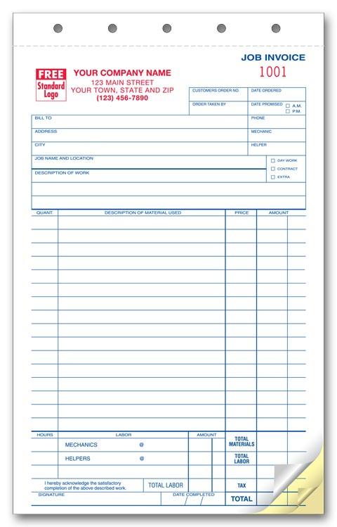 Compact Job Invoice Forms
