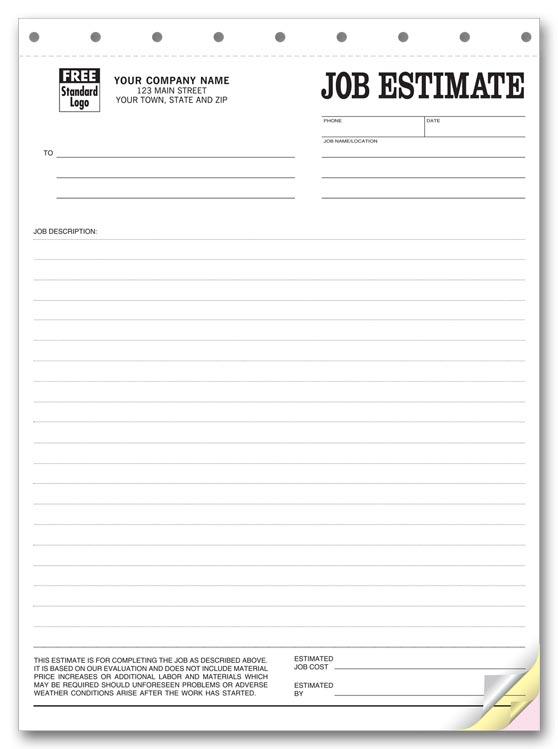 Job Estimate Business Forms