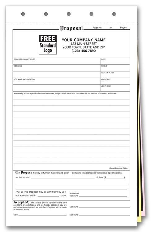 Compact Carbon Copy Proposal Forms