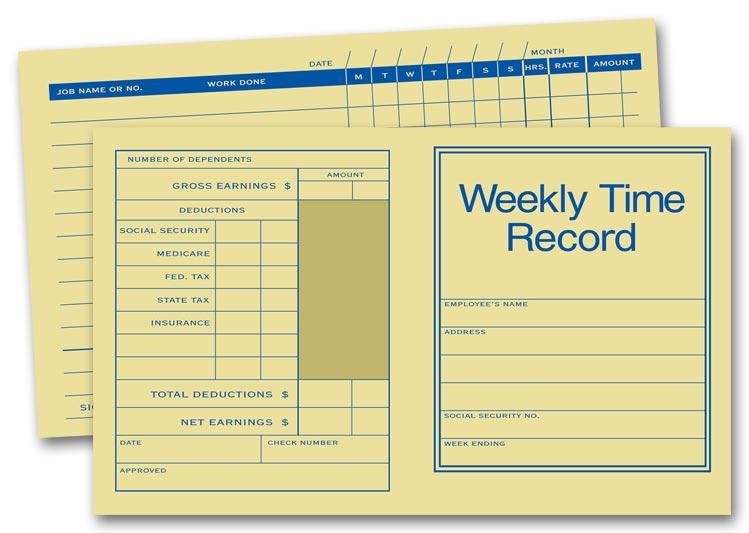 Weekly Time Record Cards