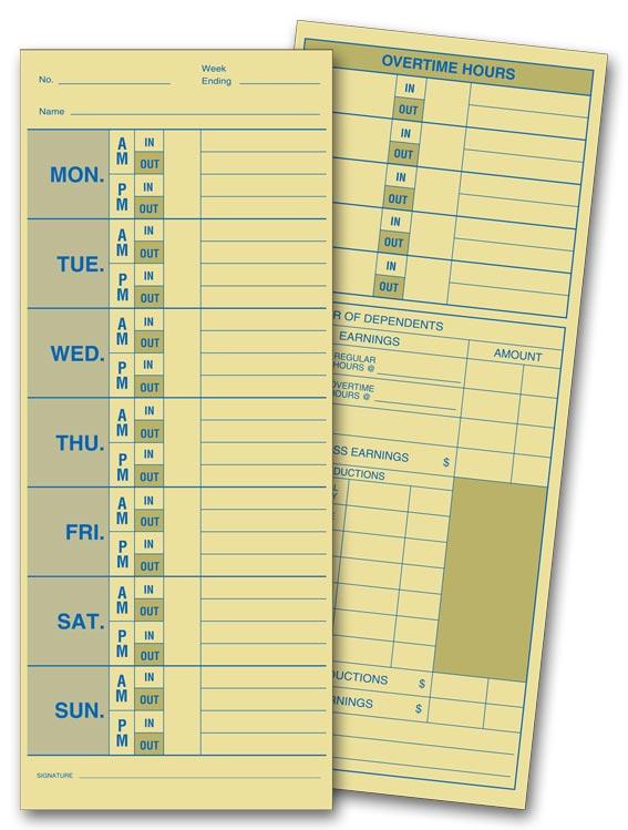 Compact Employee Time Cards