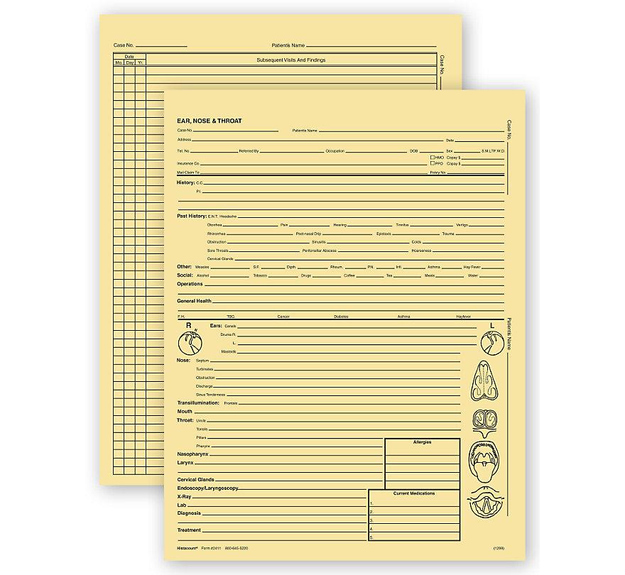 Ear Nose & Throat Specialty Exam Records Letter Style
