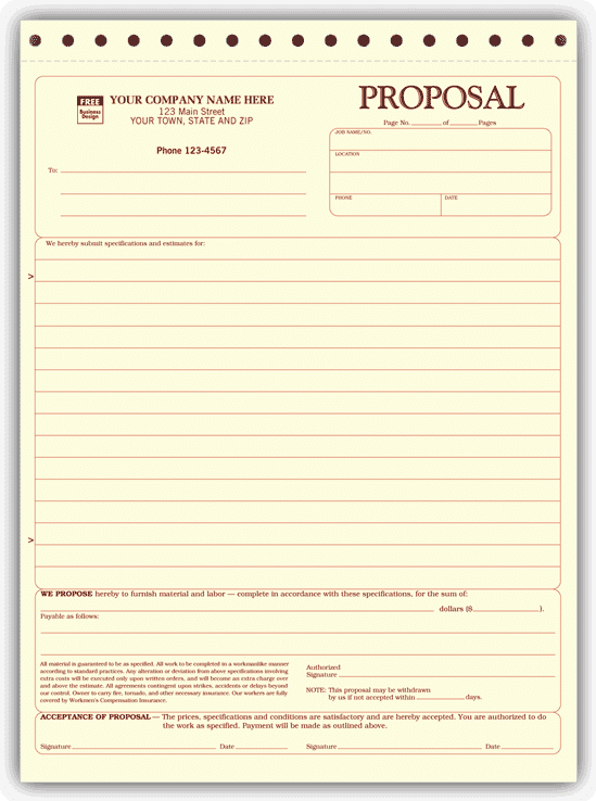 Stationary Quality Proposal Forms