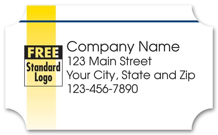 White Rectangle Label with Gold Bar