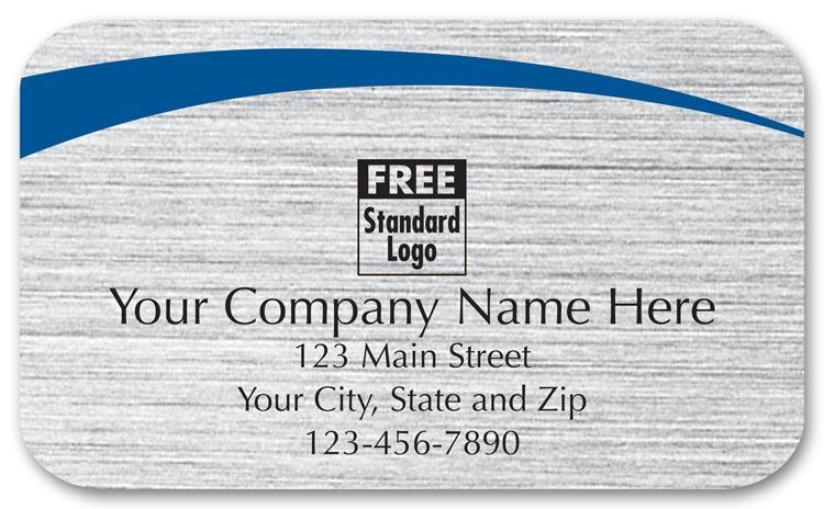 Rectangular Brushed Silver Advertising Label