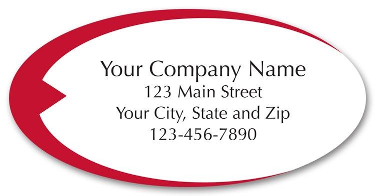 White with Red Swish Advertising Labels