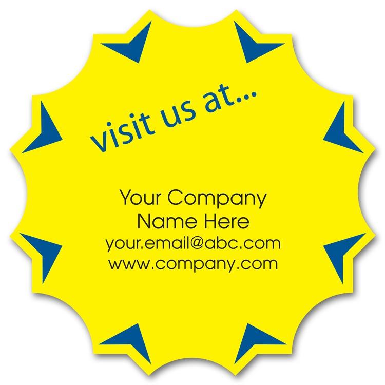 Advertising Yellow and Blue Arrows Label