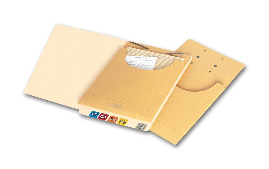 Expandable File Pockets, 40lb Kraft, 2 Hole Punch