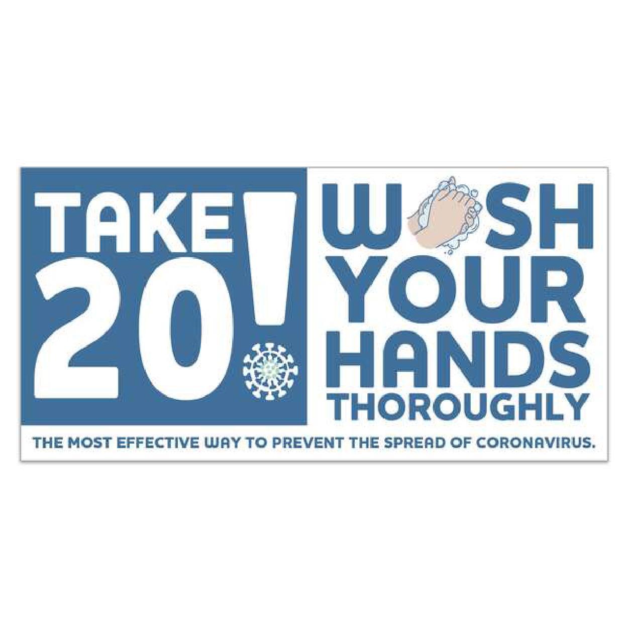 Take 20! Wash Your Hands Stickers