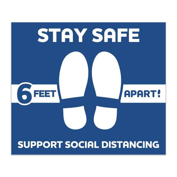 Stay Safe Square Floor Decal 12" x 14" Pack of 6