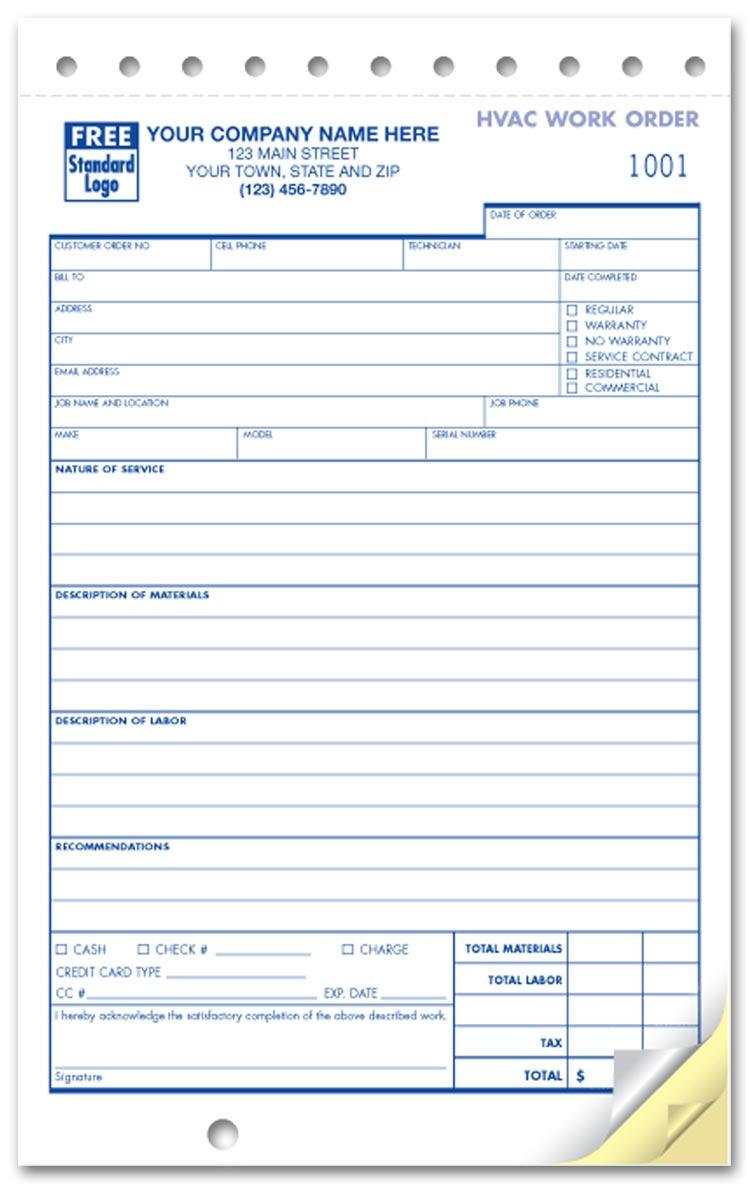 Small Work Forms for HVAC
