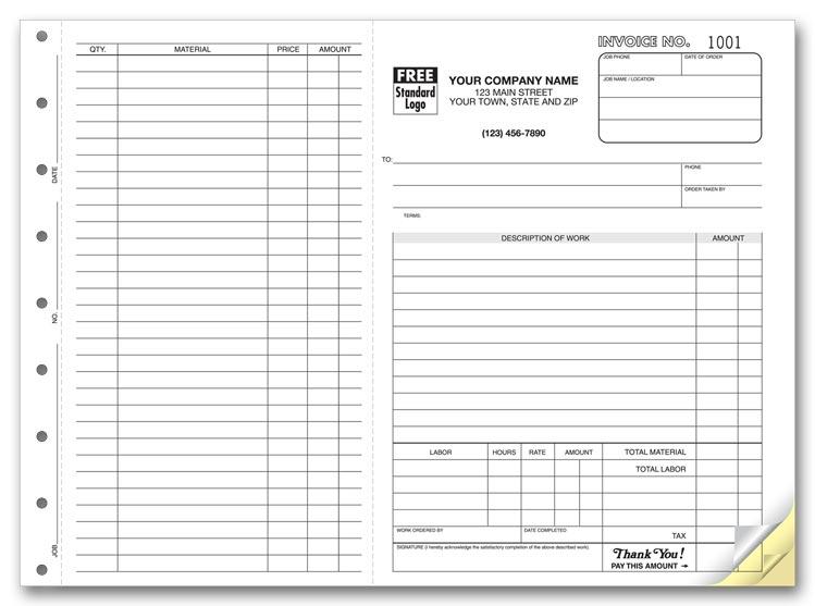 Carbonless Job Invoice Forms