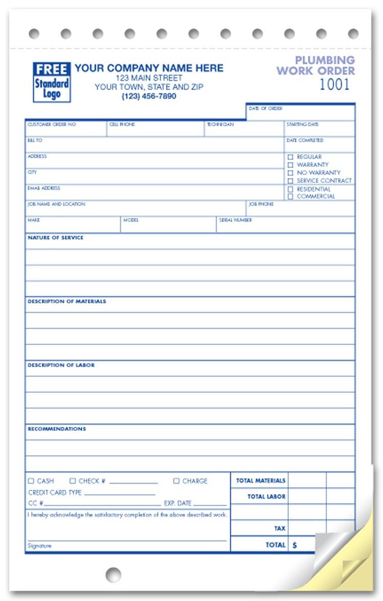Work Order Plumbing Compact Forms