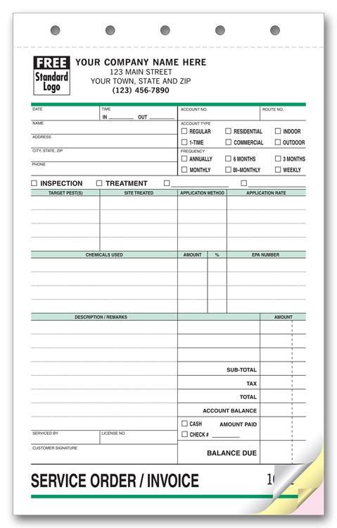 Custom Preprinted Pest Control Forms