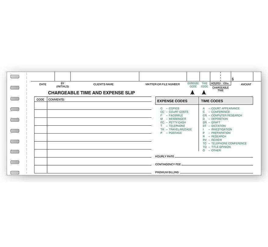 Chargeable Time/Expense Slip