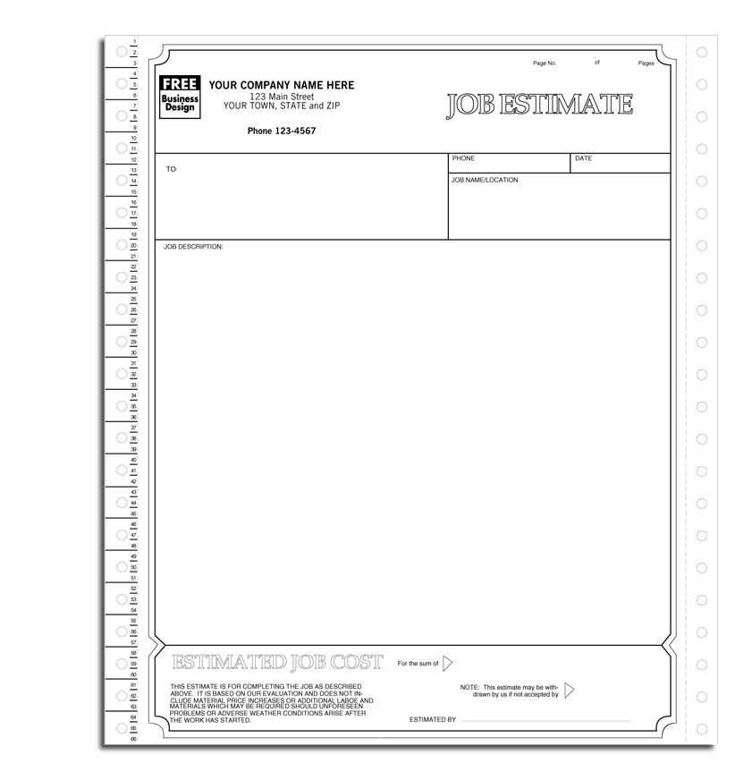 Continuous Job Estimate