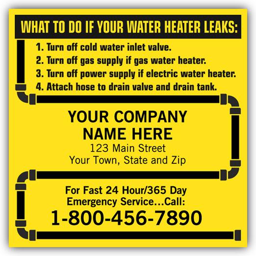 Branded Water Heater Label with Pipe Design