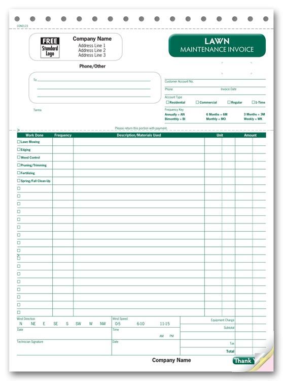 Landscaping Lawn Maintenance Forms