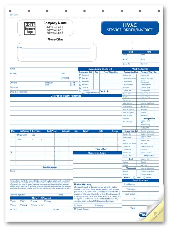 HVAC Large Custom Service Orders