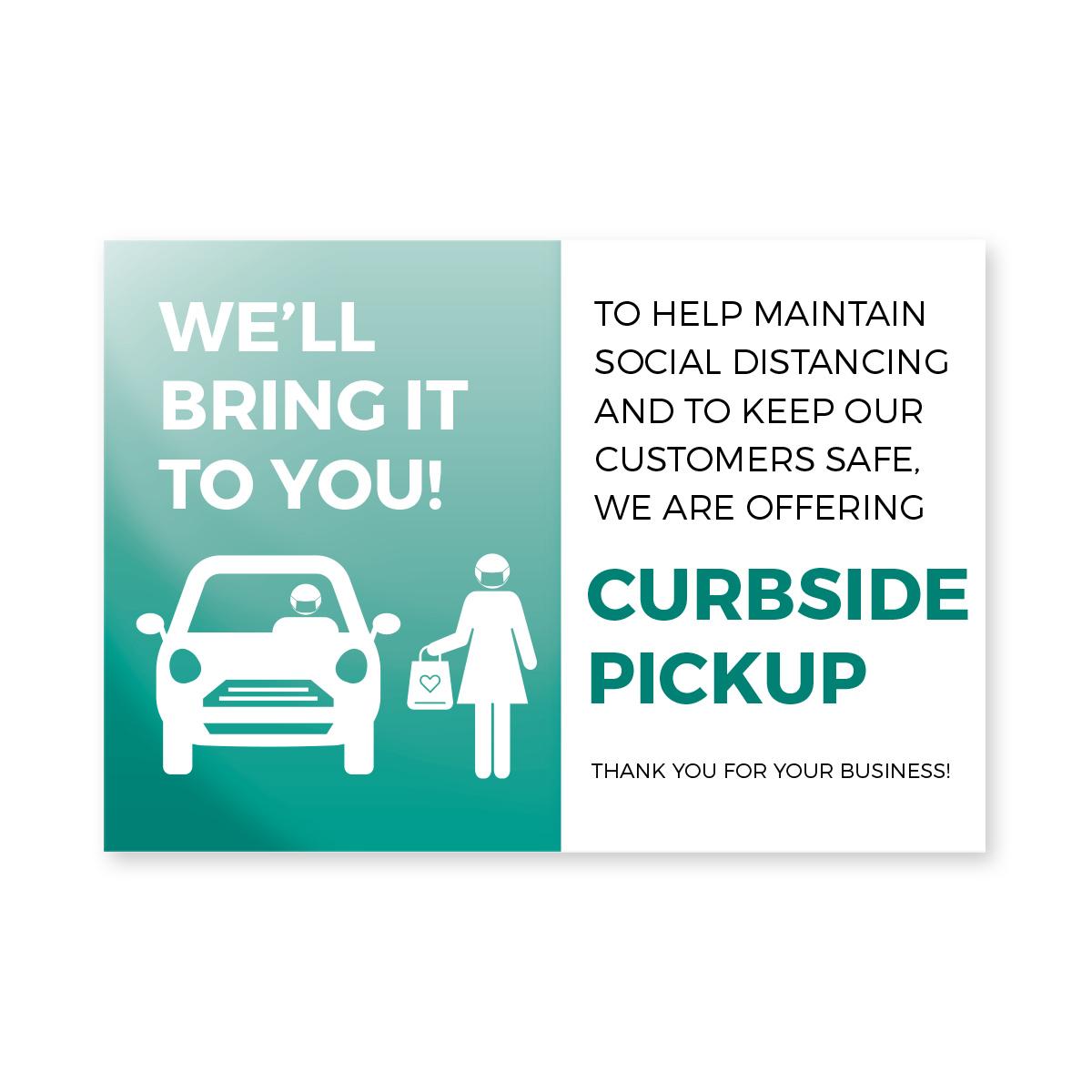 Curbside Pick Up Poster 18" x 24" Teal Pack of 6