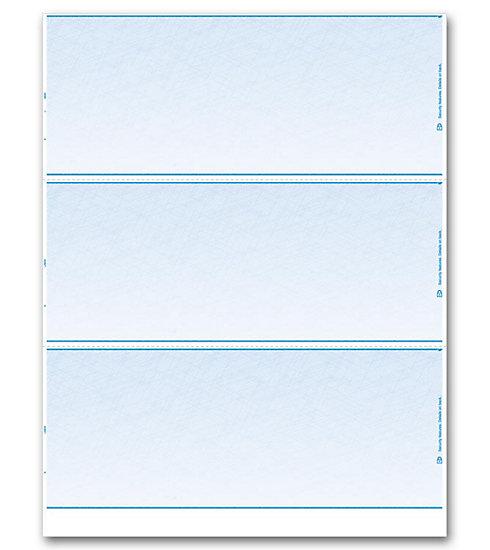 Laser 3-Up Blank Check Stock