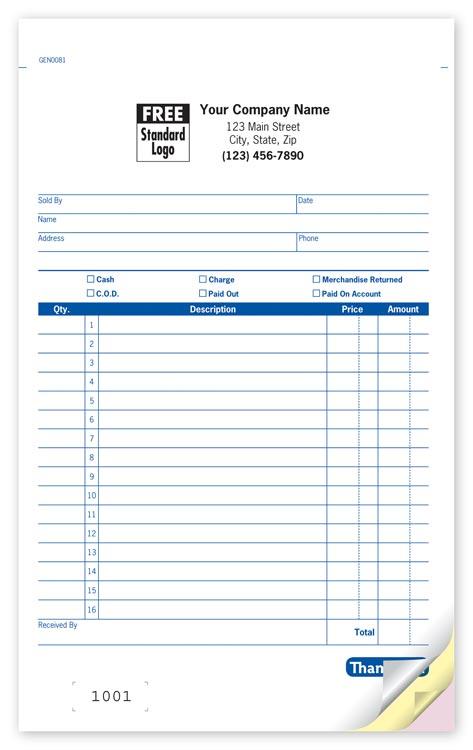 General Large Sales Slips