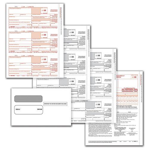 Laser 1099-NEC 3 Part Set with Envelopes