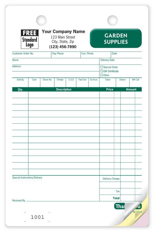 Garden Supplies Register Forms