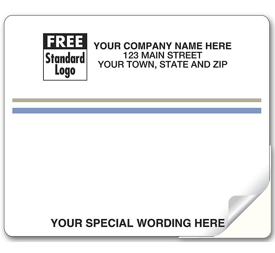 Laser Blue And Gray Stripe Mailing Label