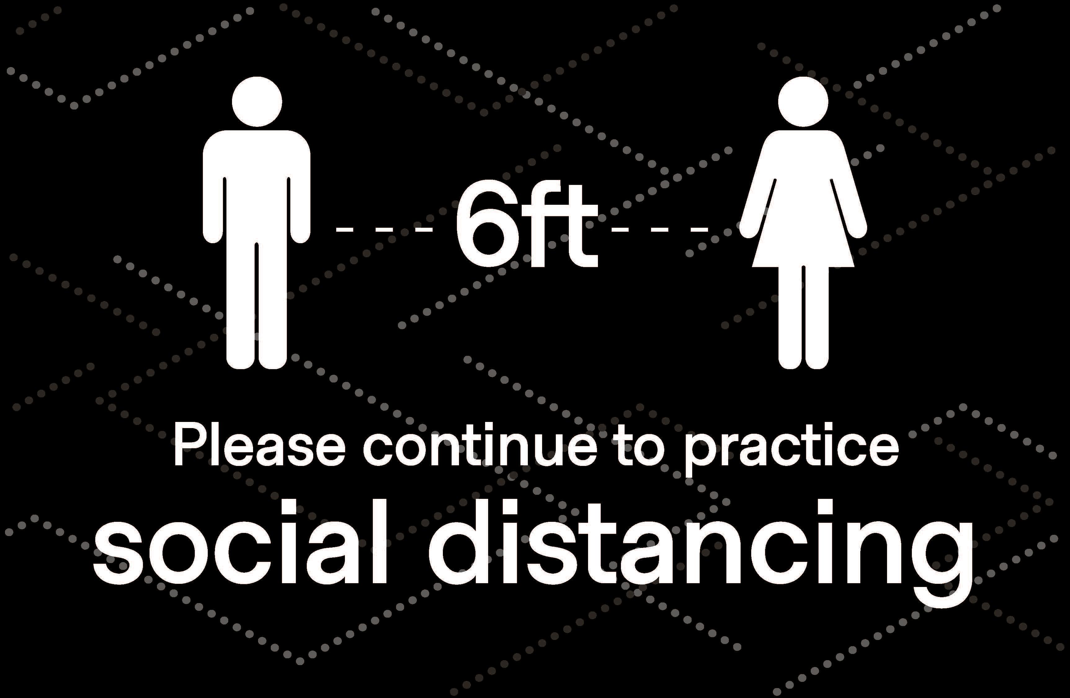 Social Distancing  Poster 18" x 24" Black Pack of 6