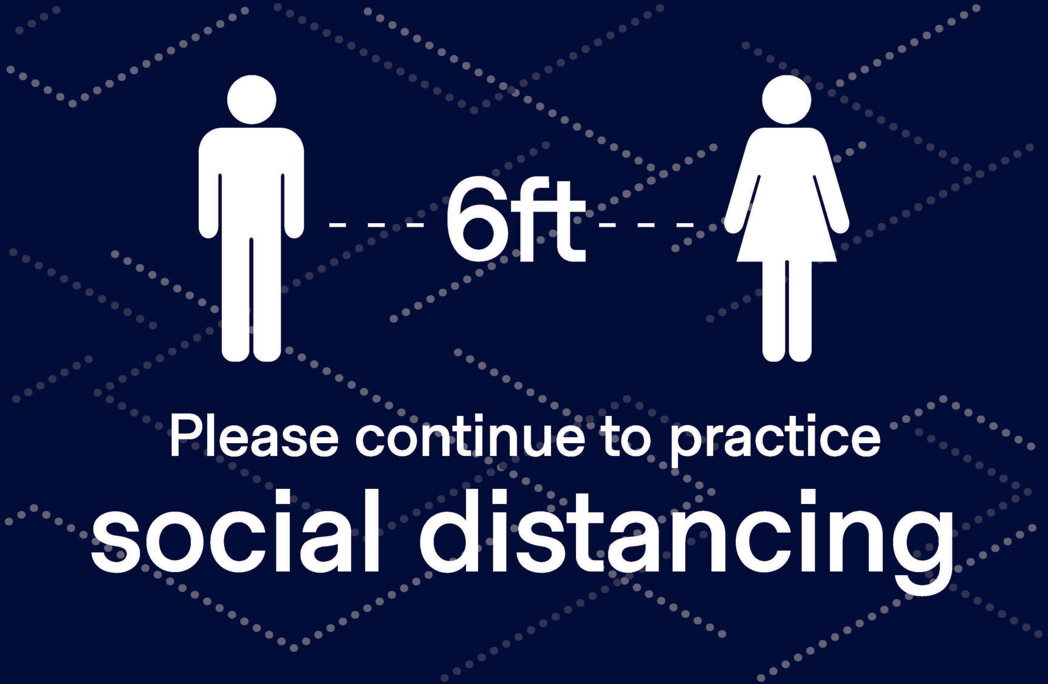 Social Distancing  Poster 18" x 24" Blue Pack of 6