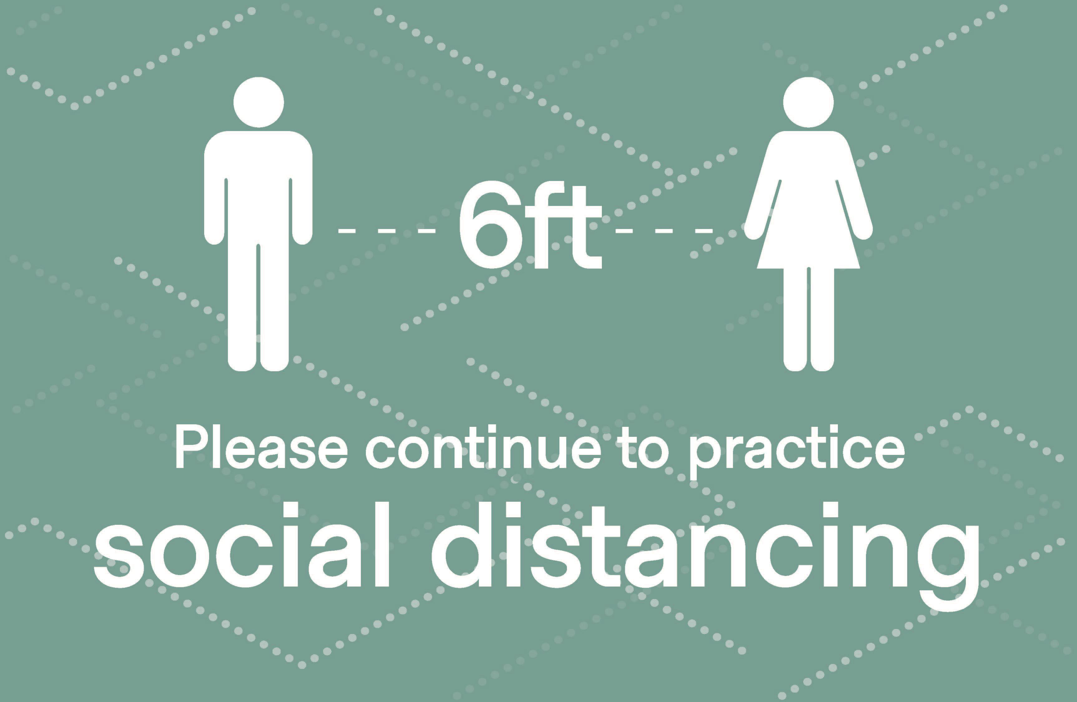 Social Distancing  Poster 11" x 17" Green Pack of 6