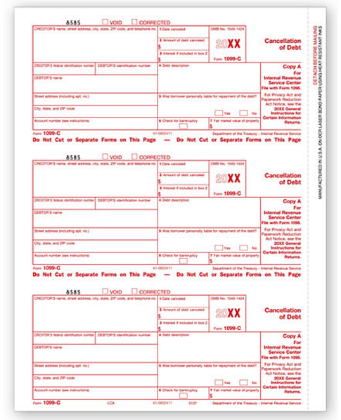 Laser 1099 C, Federal Copy A