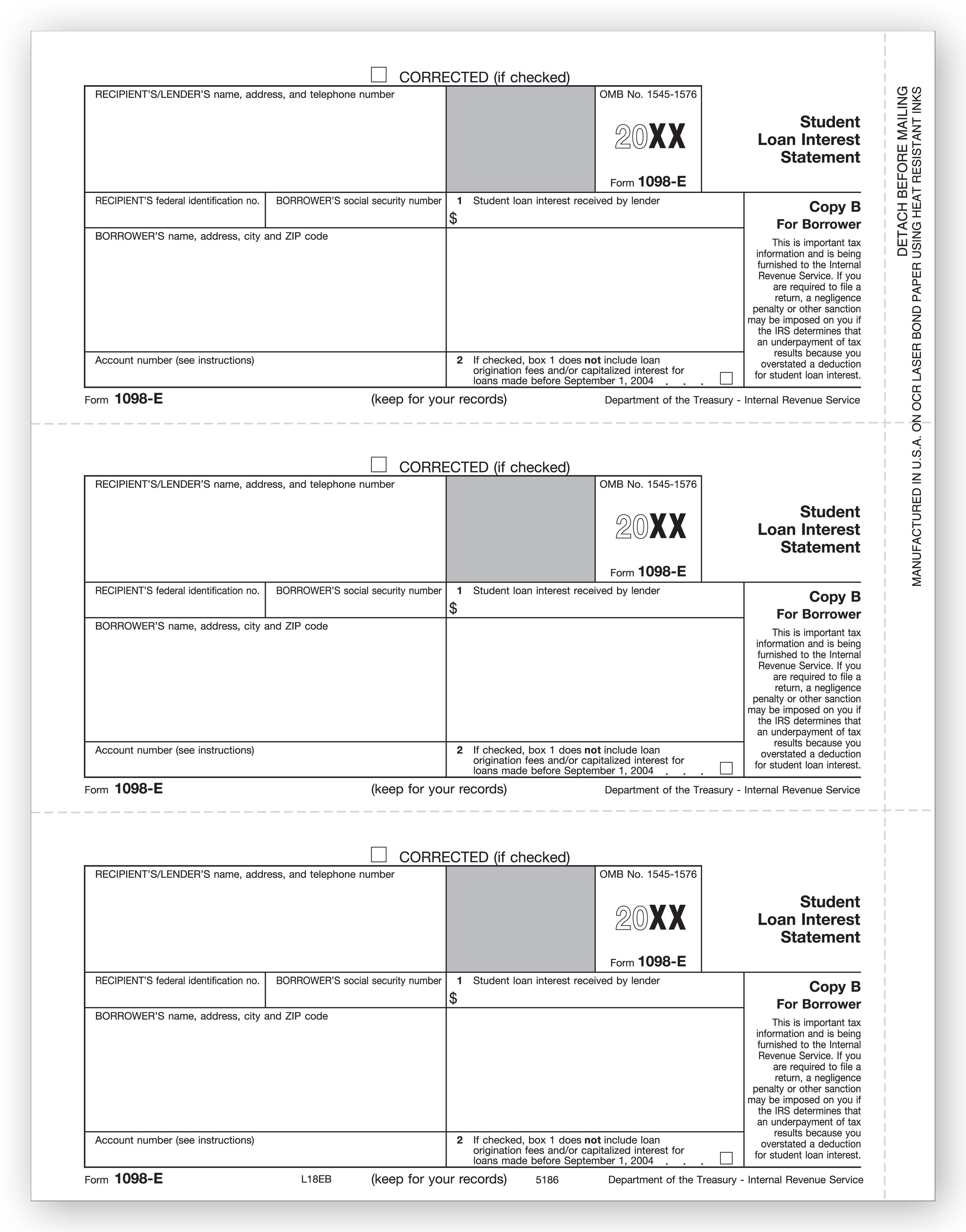 Laser 1098 E, Borrower Copy B