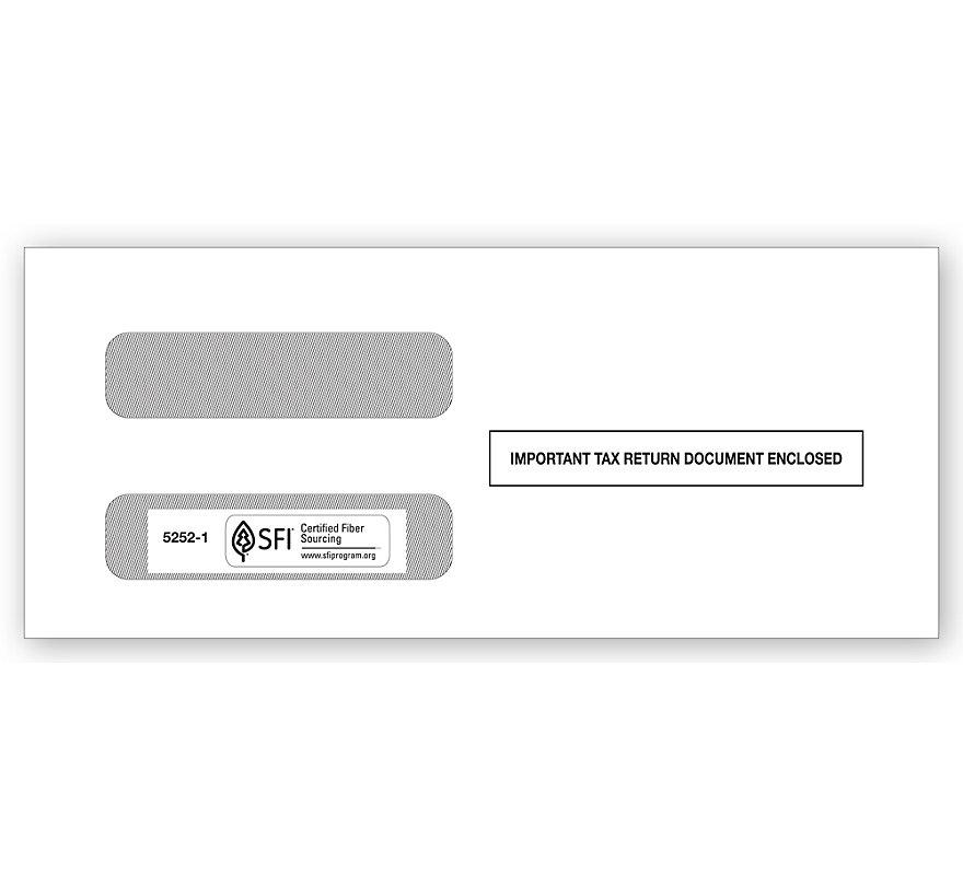 3 Up 1099 MISC Income Horizontal Double Window Envelope