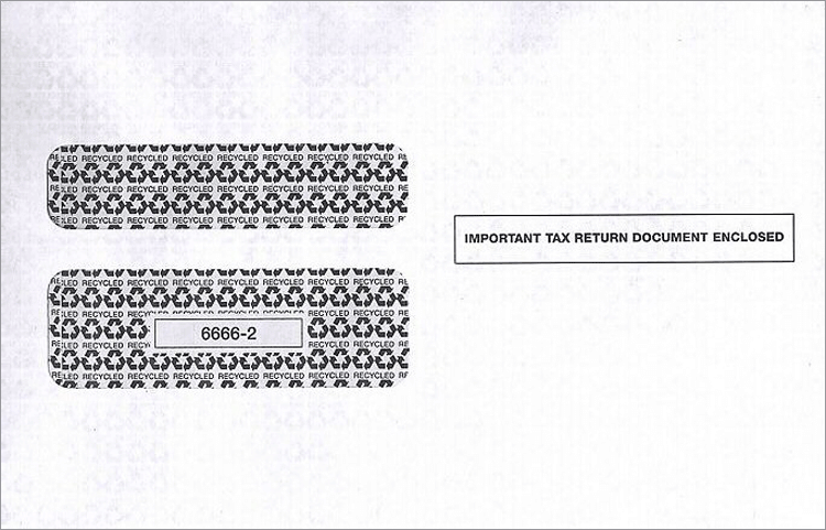 W 2 Double Window Envelope, Self Seal