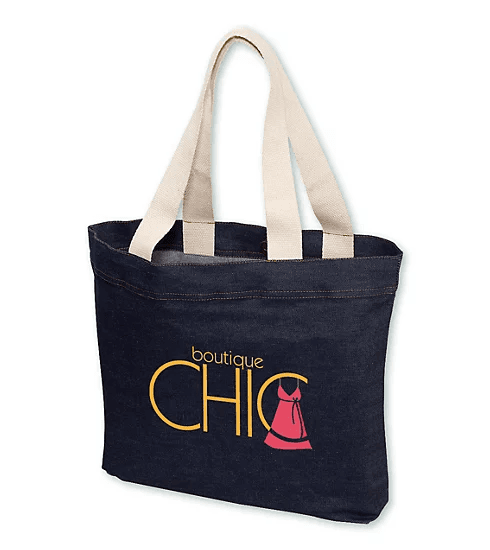 Logo Denim Tote