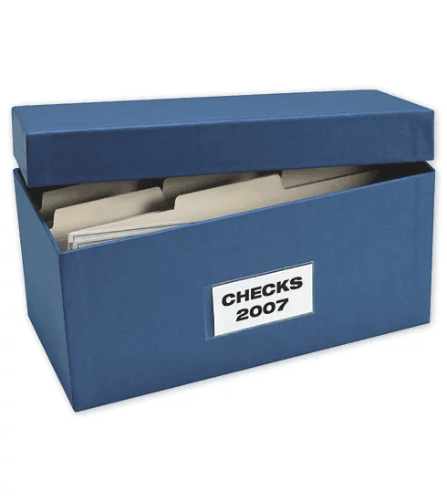 Set Of 2 Cancelled Check Storage Boxes